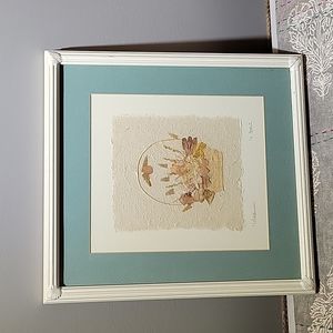 Stunning Vintage Artist Signed Dried Flower Art